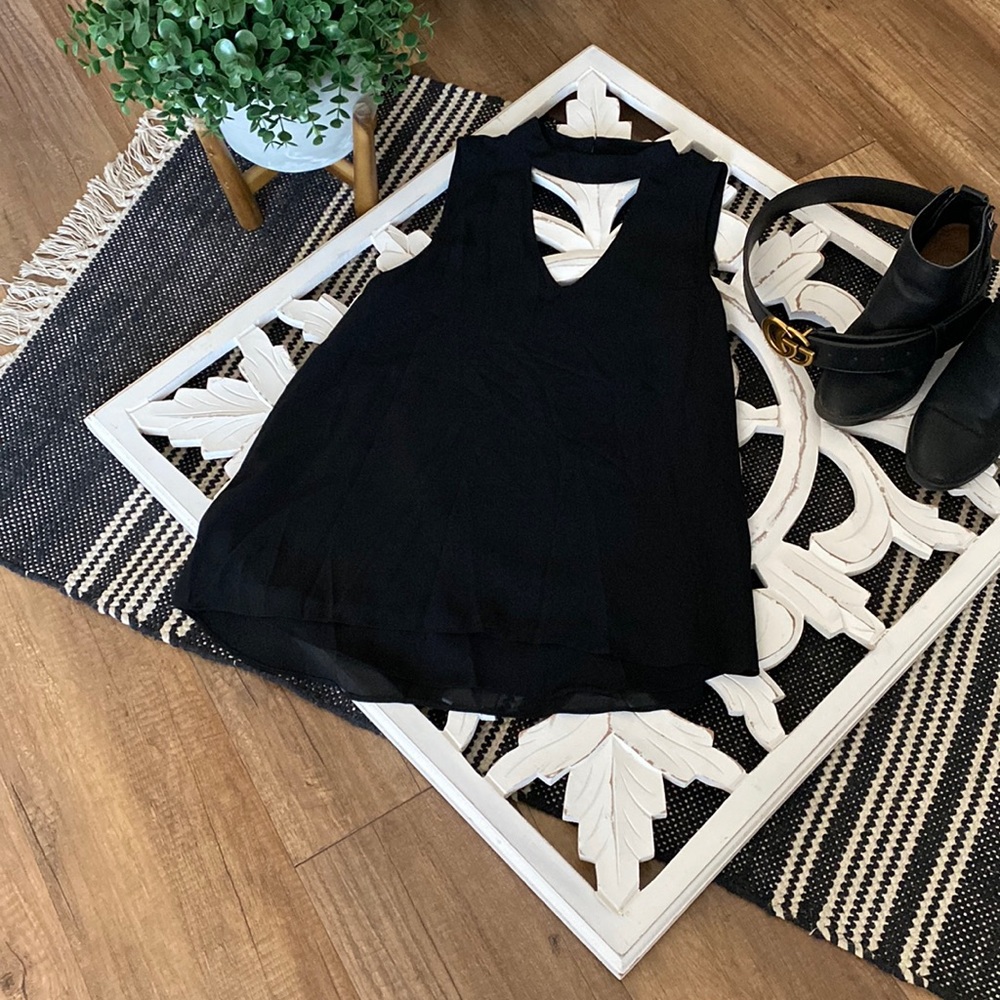 Black collar blouse by My Michelle. Size medium.